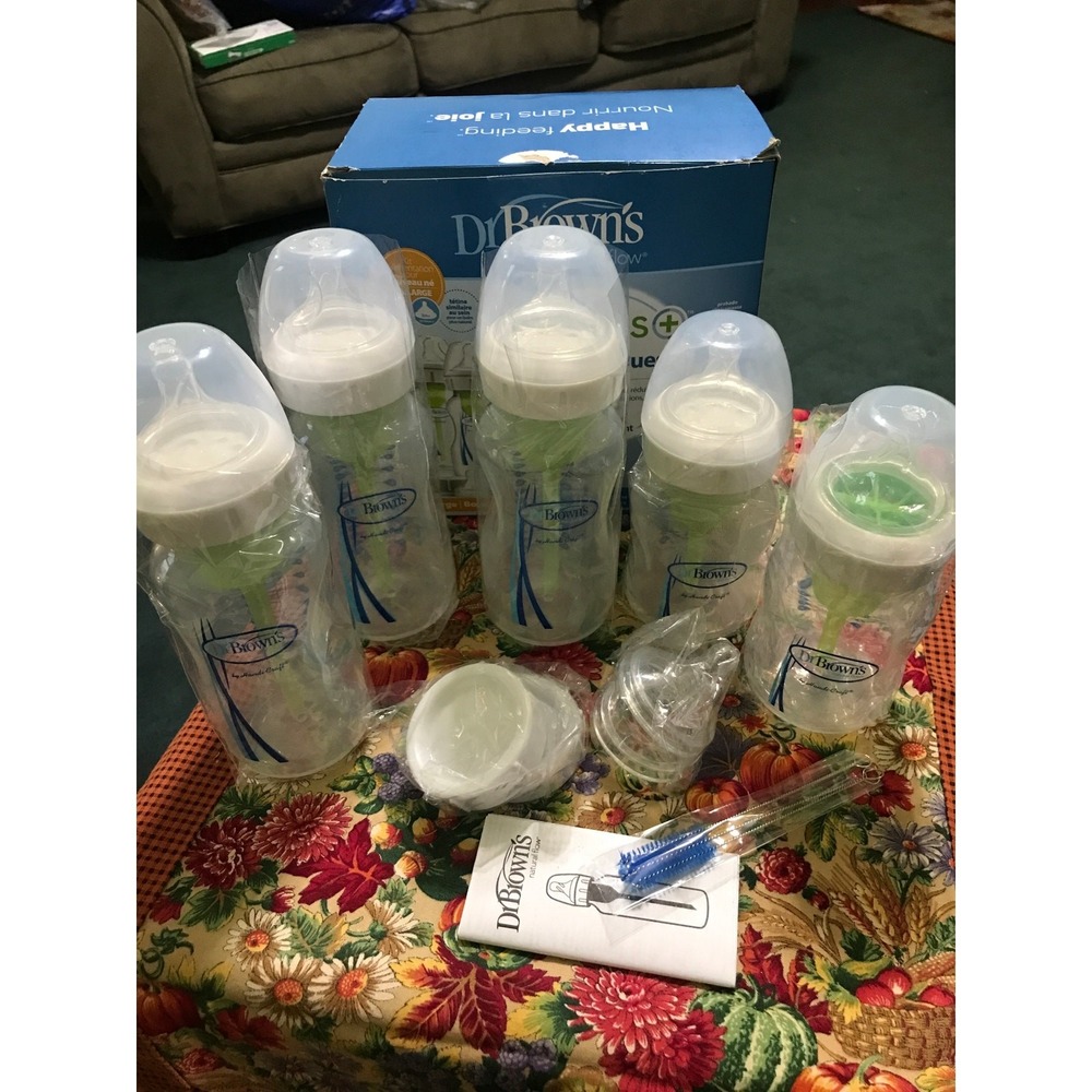 Dr Browns Newborn Feeding Set Clear Options Plus Anti Colic Wide Neck Bottles